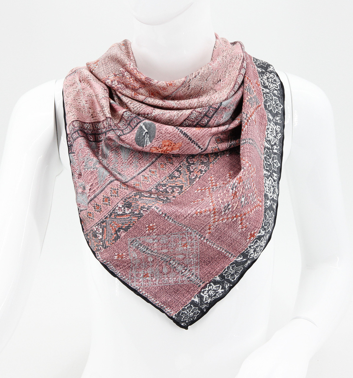 Хустка M&JJ ІЗМІР Шовк Рожевий 95х95 см (2659), фото 1