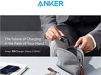 Зарядное устройство USB Charger Anker Nano II 30W Type-С Черный Хіт продажу!