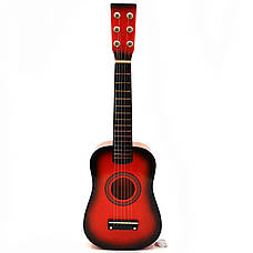 Дитяча дерев'яна Гітара на 6 струн Розмір 52 см. запасна струна, медіатор M 1370, фото 2