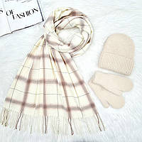 Комплект женский зимний ангоровый (шапка+шарф+варежки) ODYSSEY 56-58 см разноцветный 12125 - 8008 - 4148