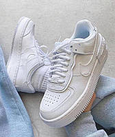 Женские кроссовки Nike Air Force Shadow White (белые) низкие демисезонные стильные кроссы 5031 топ