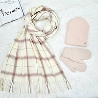 Комплект женский зимний ангоровый (шапка+шарф+варежки) ODYSSEY 56-58 см разноцветный 12854 - 8008 - 4134