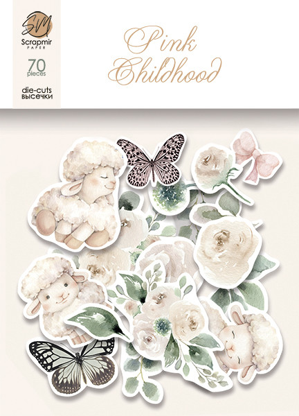 Набір висічок для скрапбукінгу 70шт від Scrapmir Pink Childhood SM6100014