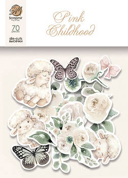 Набір висічок для скрапбукінгу 70шт від Scrapmir Pink Childhood SM6100014