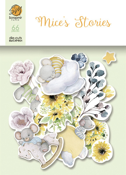 Набір висічок для скрапбукінгу 66шт від Scrapmir Mice's Stories SM6000014