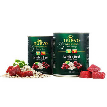 Вологий корм для літніх собак з ягнятком, яловичиною та вівсянкою Nuevo Adult 400 г