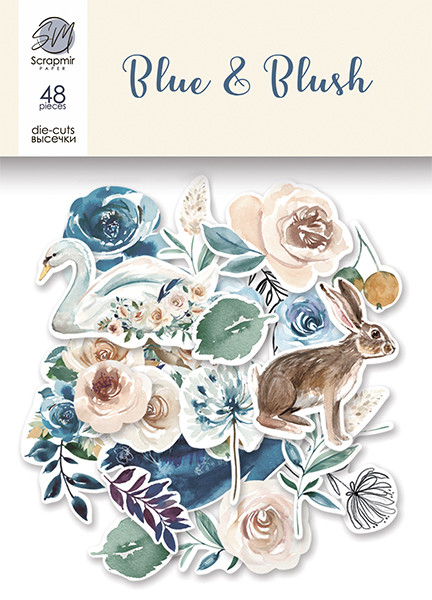 Набір висічок для скрапбукінгу 48шт від Scrapmir Blue & Blush