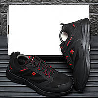 Мужские зимние кроссовки Columbia Outdoor Leisure (чёрные с красным) непромокаемые термо кроссы с флисом 2086