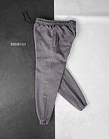 Спортивні штани теплі тринитка на флісі (темно-сірі) sKor46 класна тепла якість пеньє cross
