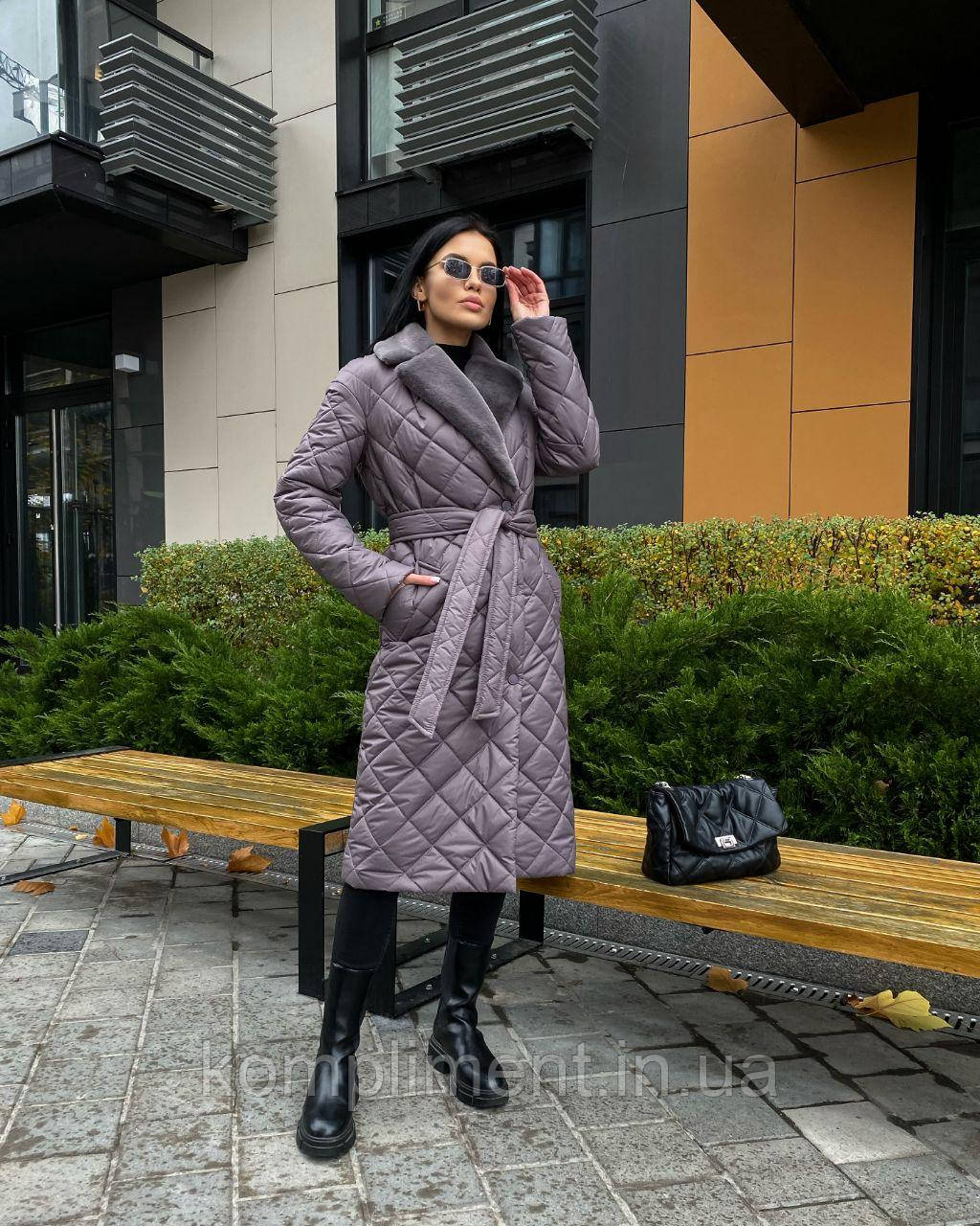 Модне молодіжне жіноче стьобане пальто "Стокгольм", індиго