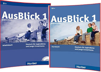 AusBlick 1. Kursbuch+Arbeitsbuch. Комплект книг німецької мови. Підручник+Зошит. Hueber