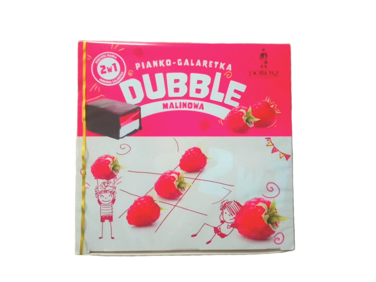 Цукерки в шоколаді Dobosz Dubble ванільно-малинові 400 грамів у коробці, фото 1