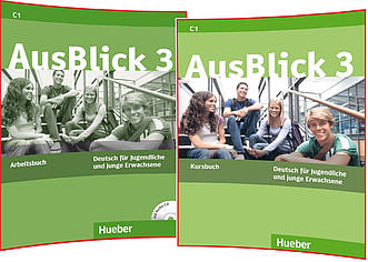 AusBlick 3. Kursbuch+Arbeitsbuch. Комплект книг німецької мови. Підручник+Зошит. Hueber