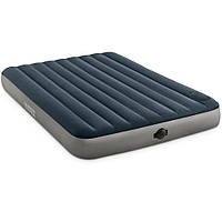 Двуспальная Надувная Кровать со Встроенным Ножным/Электро Насосом на Батарейках Intex Single-High