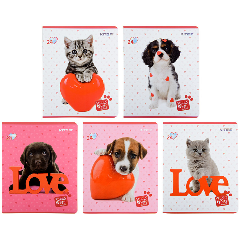Зошит шкільний Kite 24 аркушів клітинка Studio Pets sp22-238-2