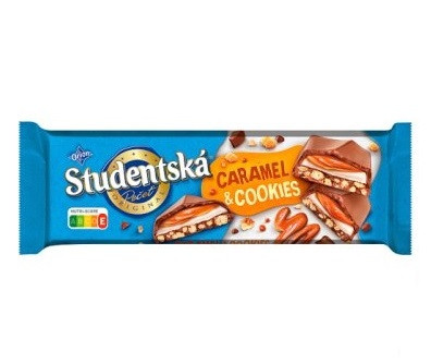 Шоколад Молочний Studentska Pecet Caramel & Cookies з Карамелью та Печивом 235 г Чехія