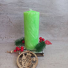 Свічка новорічна. Свічки із пальмового воску. Свічки на Новий Рік. Свічка пальмова зелена, 6*15см