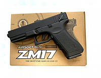 Детский игрушечный пистолет Cyma ZM17, на пульках, с предохранителем и затворной задержкой