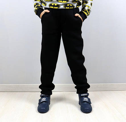 2095 Теплі чорні штани для хлопчика тринитка тм BossKids, фото 1