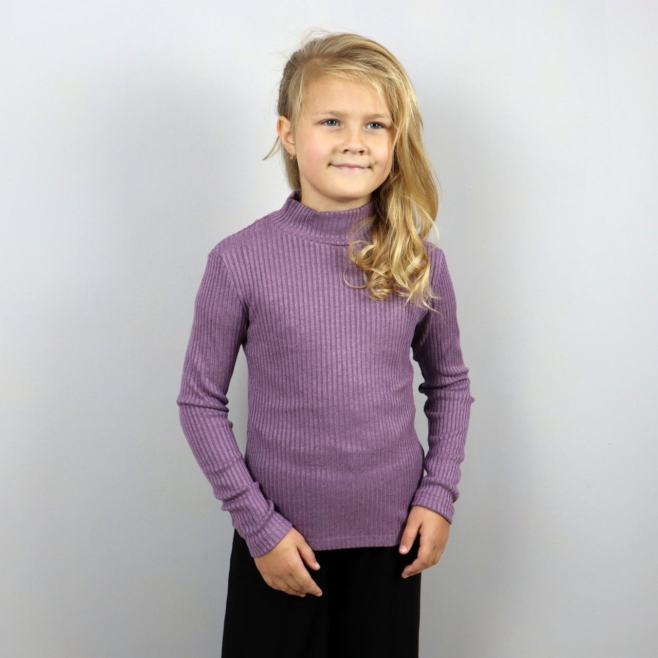 1734фіол Фіолетовий гольф для дівчинки рубчик-ангора тм JakPani розмір 164 см