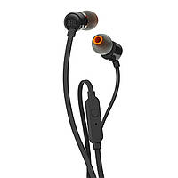 Навушники вакуумні з мікрофоном JBL T110 Black (JBLT110BLK) 3.5 мм (4 pin) чорні нові