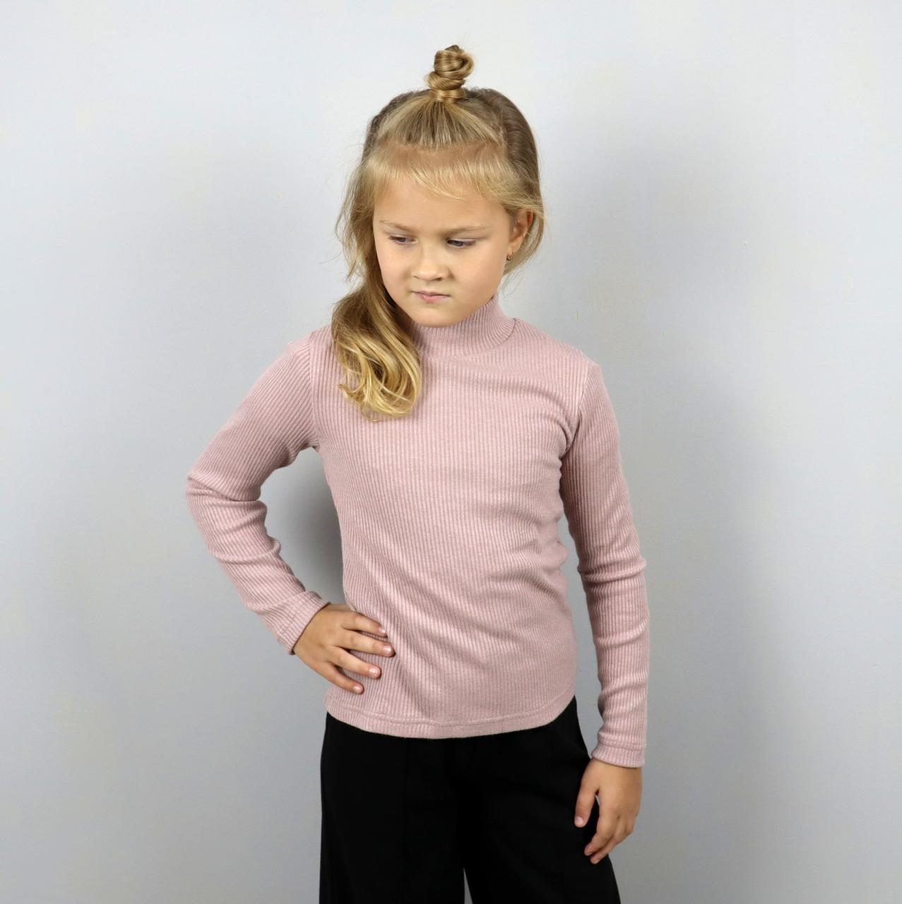 1734пуд Водолазка для дівчинки бежева ангора рубчик тм JakPani розмір 122