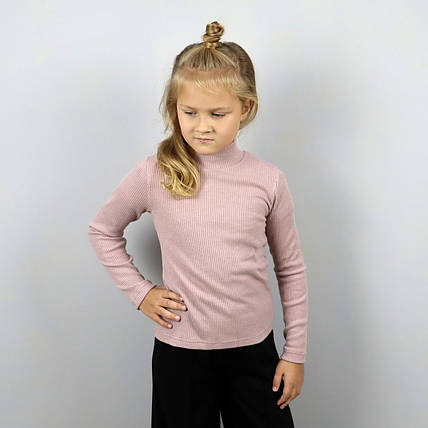 1734пуд Водолазка для дівчинки бежева ангора рубчик тм JakPani розмір 122, фото 1