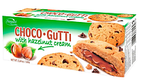 Печенье Bogutti Choco-Gutti с капельками шоколада и с кремом со вкусом лесного ореха 160г