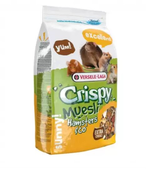 Корм для мелких грызунов с витамином Е, Versele Laga Crispy Muesli Hamsters&Co, 1 кг - фото 2 - id-p1711535137