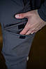 Водостійкі тактичні штани на флісі (46,48,50,56) Джогери Софтшел Сірі, фото 7