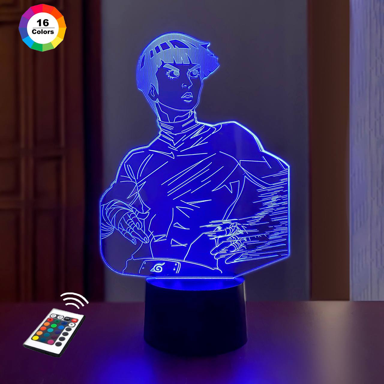 3D нічник "Рок Лі" (ВОЛІЧНЕ ЗОБРАЖЕННЯ) 16 кольорів + пульт ДК 3DTOYSLAMP
