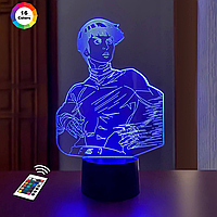 3D ночник "Рок Ли" (УВЕЛИЧЕННОЕ ИЗОБРАЖЕНИЕ) 16 цветов + пульт ДУ 3DTOYSLAMP