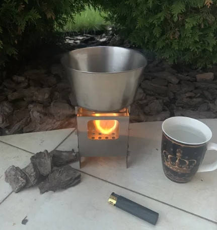 Купить Туристическая печка-щепочница, разборная, 90х90х120мм, сталь ...