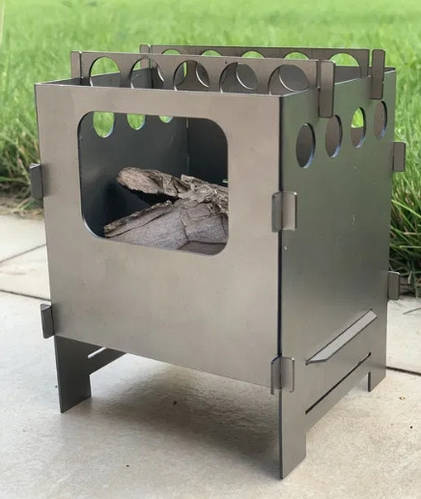Купить Туристическая печка-щепочница, разборная, 90х90х120мм, сталь ...