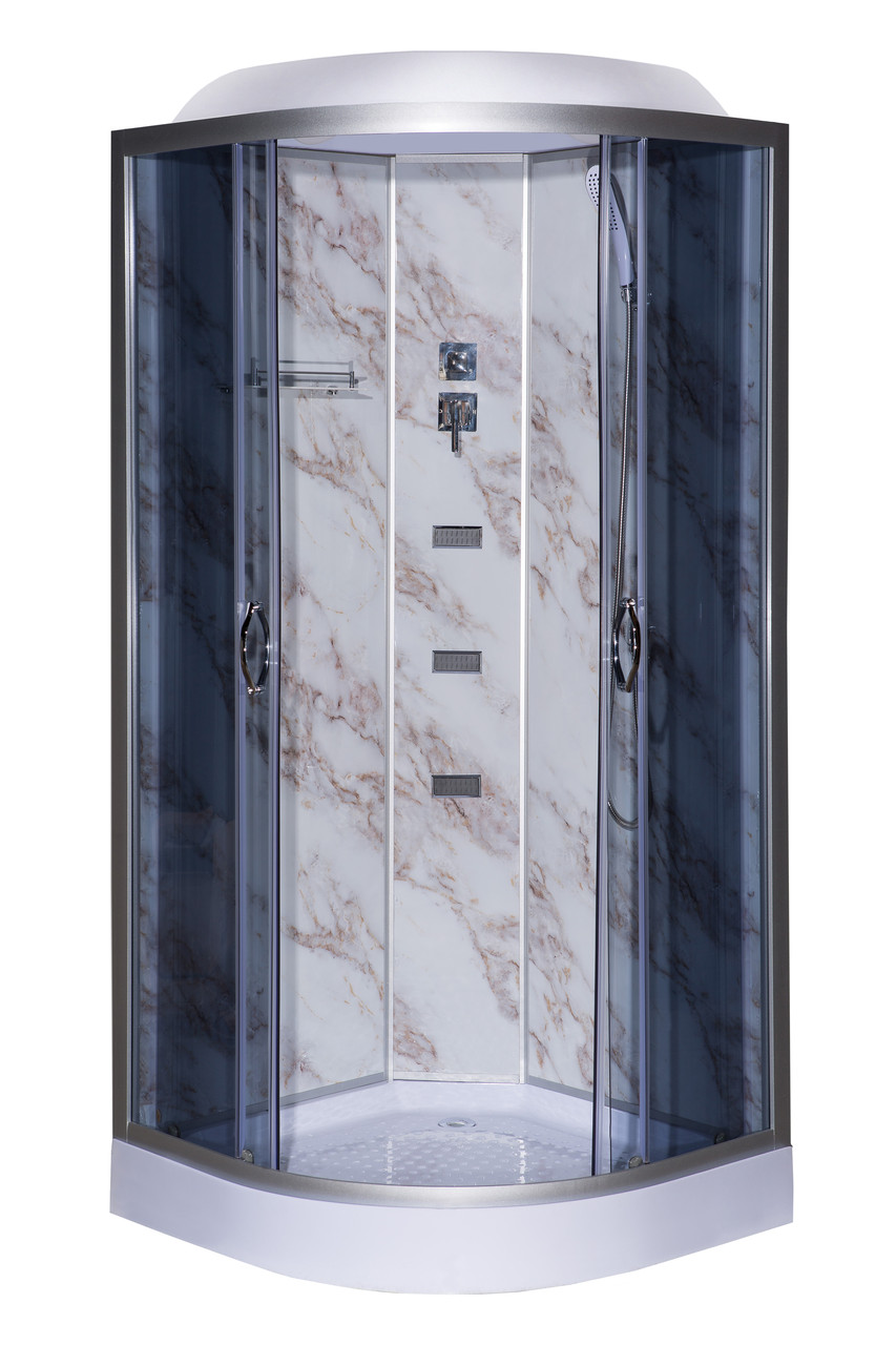 Гідробокс TKF100/1 Мармур BG 100х100x216 низький піддон, фото 1