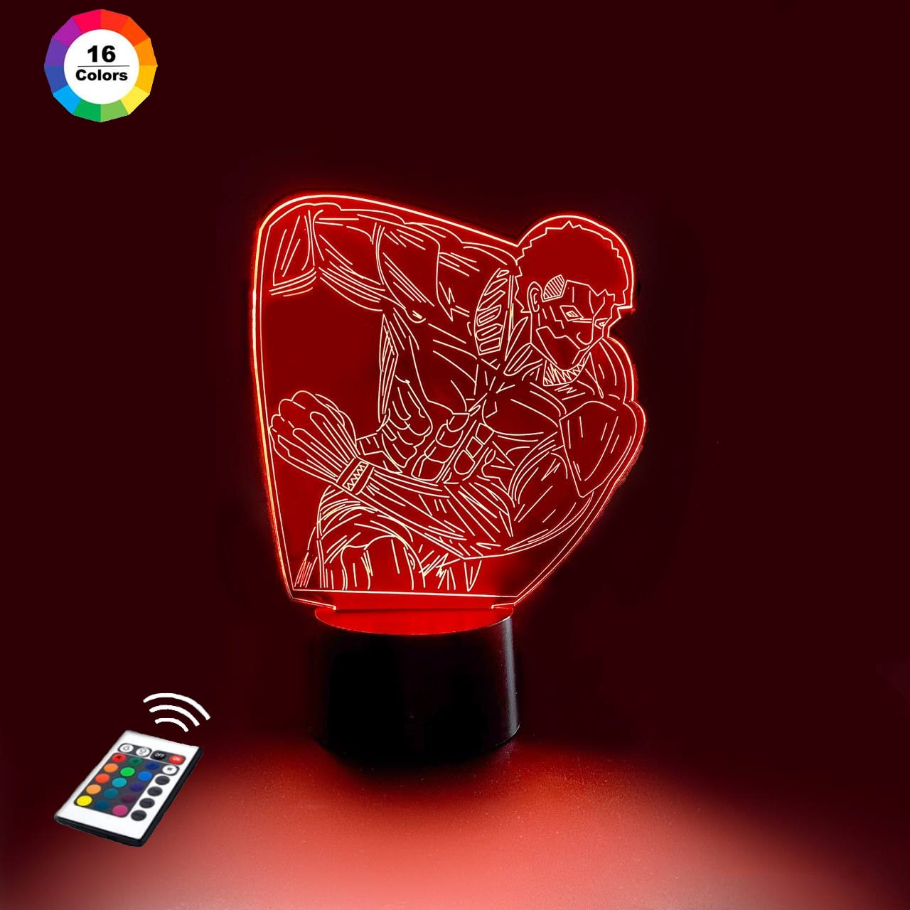 3D нічник "Райнер" (ВОЛІЧНЕ ЗОБРАЖЕННЯ) 16 кольорів + пульт ДК 3DTOYSLAMP