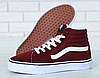 Зимові кеди Vans Winter високі Ванс теплі з хутром бордові жіночі підліткові, фото 3