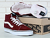 Зимові кеди Vans Winter високі Ванс теплі з хутром бордові жіночі підліткові, фото 7