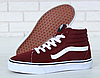 Зимові кеди Vans Winter високі Ванс теплі з хутром бордові жіночі підліткові, фото 6
