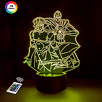 3D ночник "Кокейн" (УВЕЛИЧЕННОЕ ИЗОБРАЖЕНИЕ) 16 цветов + пульт ДУ 3DTOYSLAMP