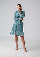 Элегантно женское платье с узором прямого фасона с прозрачными рукавами 44, 46, 52, 54
