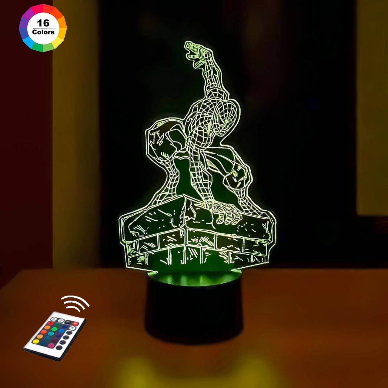 3D нічник "Людина-павук 3" (УВАЧНЕ ЗОБРАЖЕННЯ) 16 кольорів + пульт ДК 3DTOYSLAMP