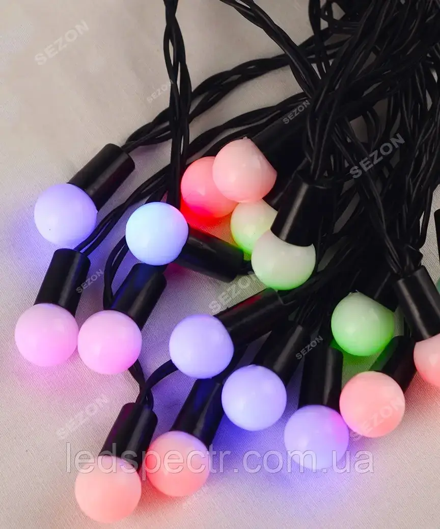 Гірлянда Фігурки 20 LED КУЛЬКА НА БАТАРЕЙКАХ (+USB) 5 м, мульті