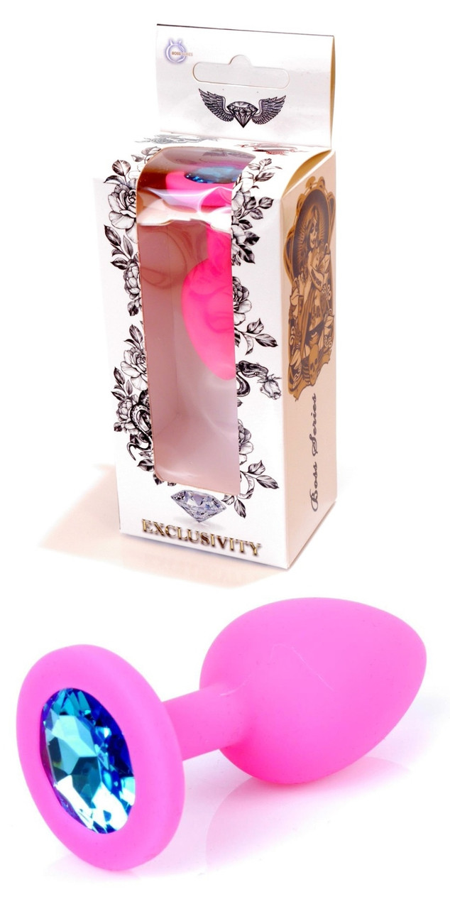 Силіконова анальна пробка Boss Series - Jewellery Pink Silicon PLUG Medium Light Blue M, BS6400085