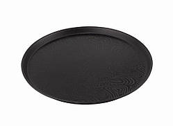 Таця One Chef круглий антисліп чорний з малюнком d30,5 см h2,2 см abc (201208/JF-002-E)