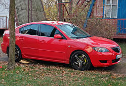 Окантовка вікон (4 шт, нерж) Хетчбек для Mazda 3 2003-2009 рр