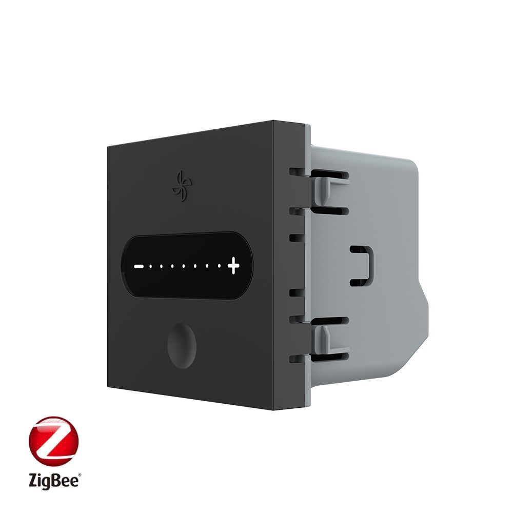 Розумний механізм сенсорний регулятор швидкості вентилятора Livolo чорний ZigBee (VL-FC1GZ-2BP)