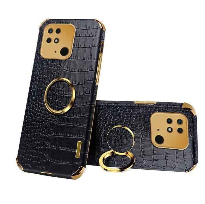 Чохол для Xiaomi Poco C40 з тисненням під шкіру крокодила і магнітним утримувачем