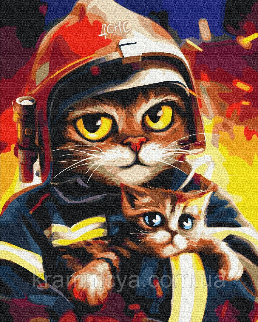 Картина за номерами Котик ДСНС, 40х50 Brushme (BS53236)