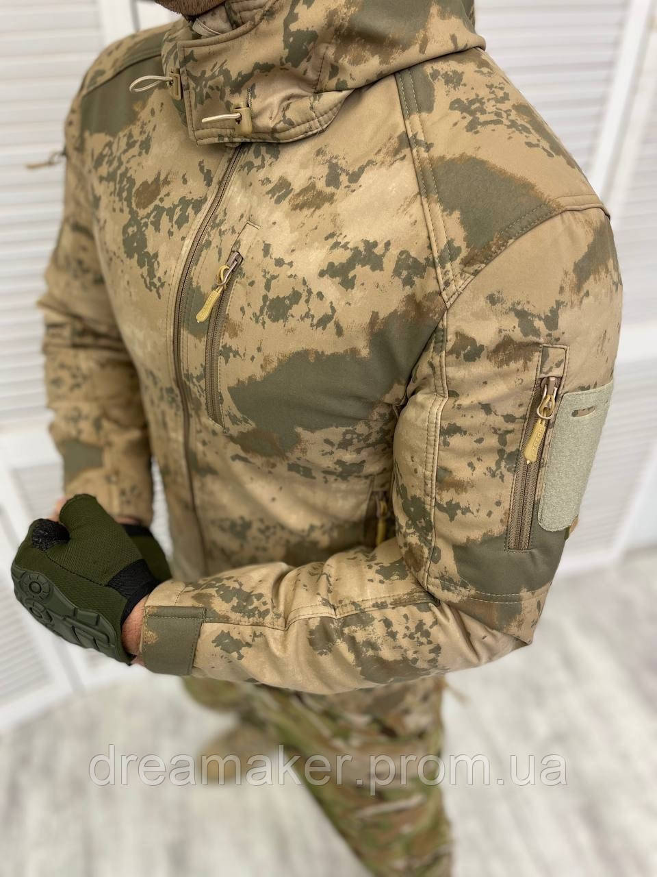 Военный теплый бушлат с капюшоном Softshell COMBAT Тактическая военная ...